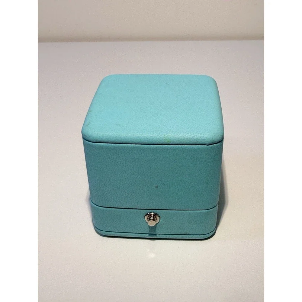 Tiffany & Co. Engagement Ring Box Authentic Turquoise Blue Presentation Box